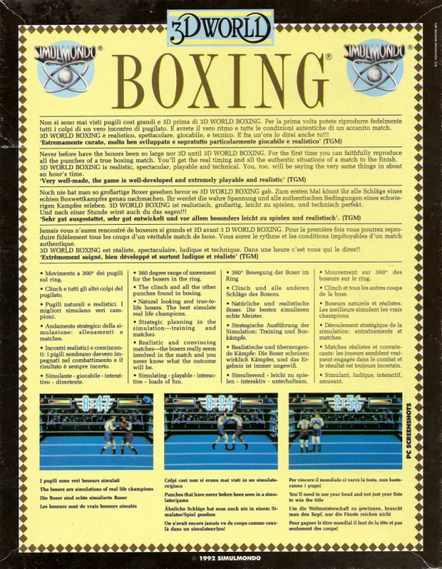 3D World Boxing — box-2D-back (EU)