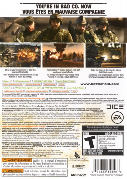 Battlefield - Bad Company — box-2D-back (WOR)