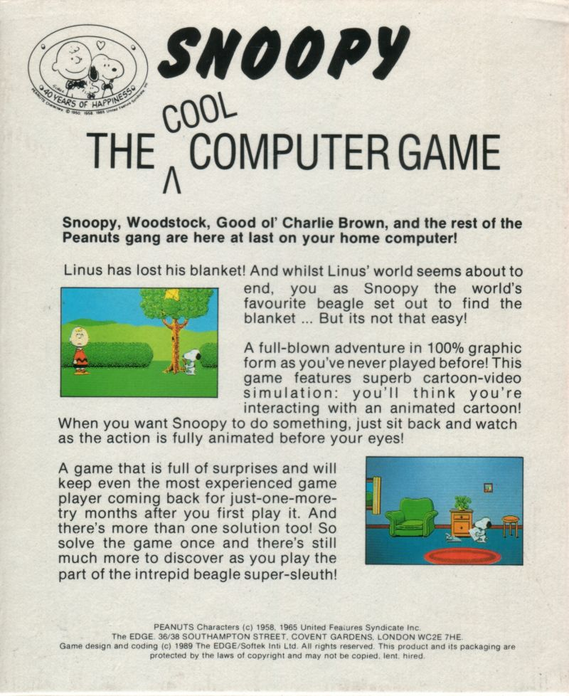 Snoopy - The Cool Computer Game — box-2D-back (EU)