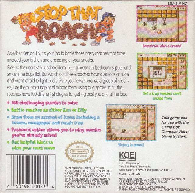 Stop That Roach! — box-2D-back (EU)