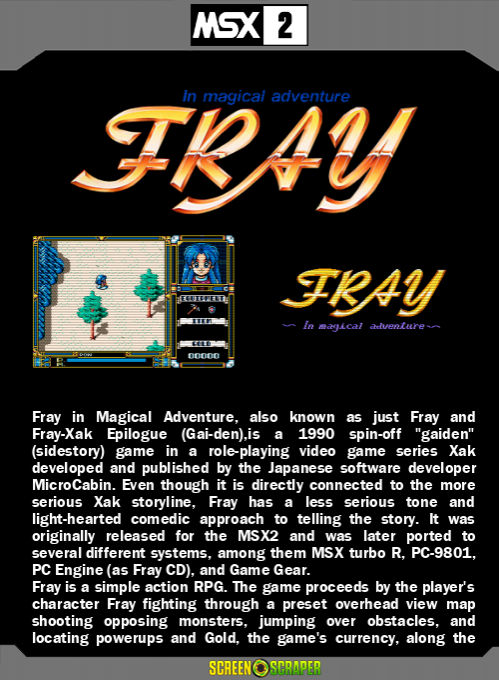 Fray - In Magical Adventure — box-2D-back (SS)