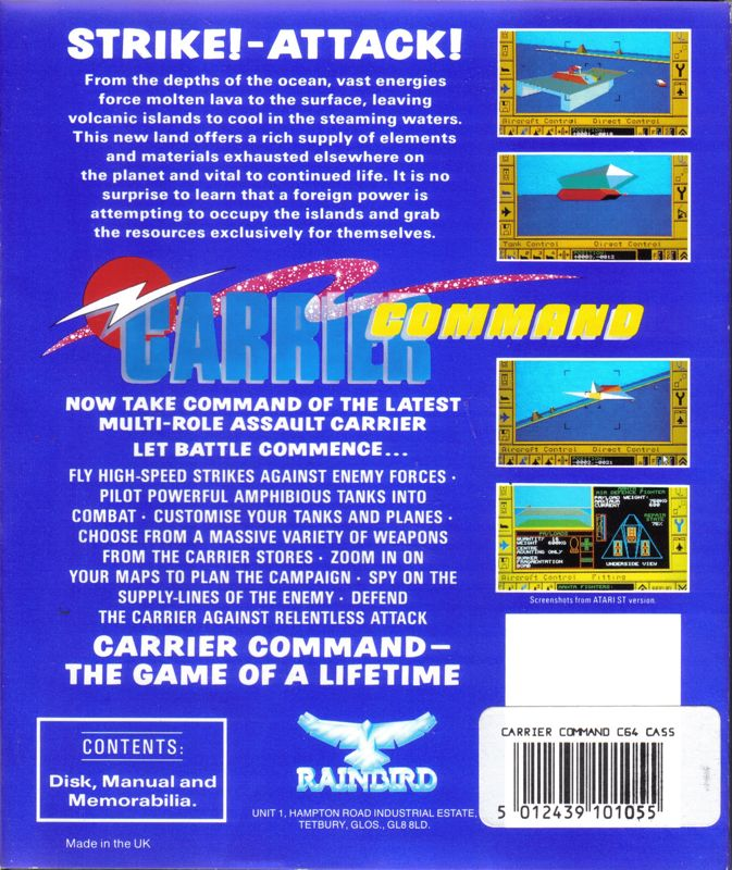 Carrier Command — box-2D-back (EU)