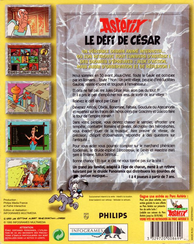 Asterix - Caesar's Challenge — box-2D-back (FR)