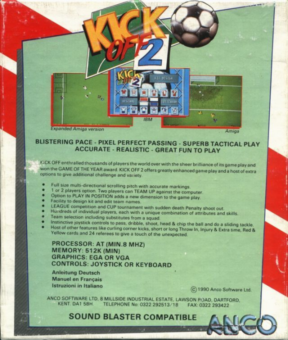 Kick Off 2 — box-2D-back (EU)