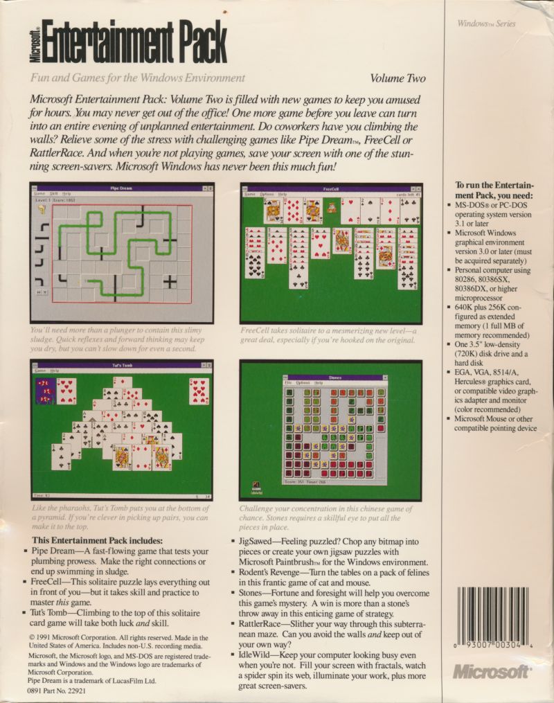 Microsoft Entertainment Pack 2 — box-2D-back (US)
