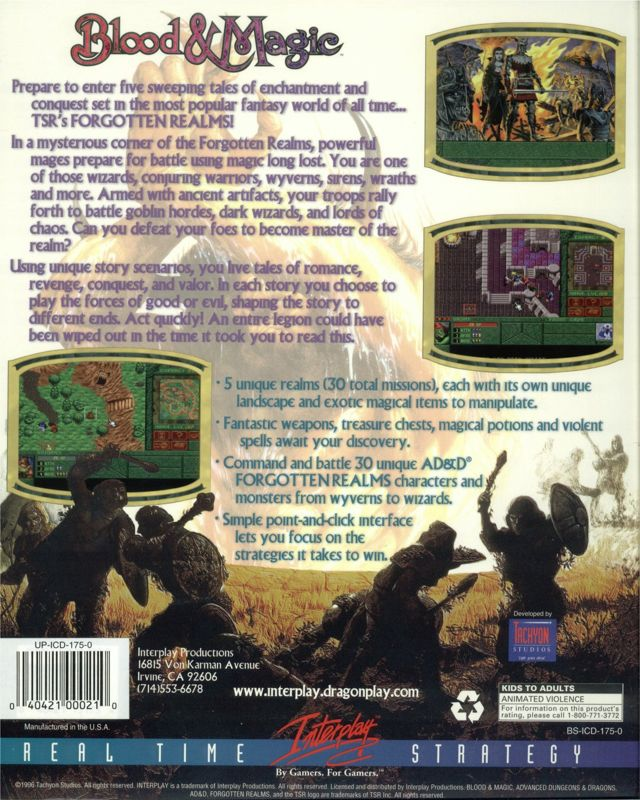 Blood And Magic — box-2D-back (US)