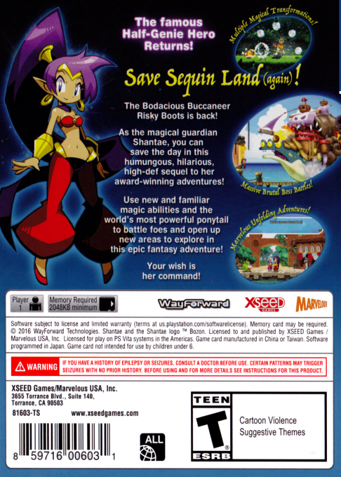 Shantae - Half Genie Hero — box-2D-back (US)
