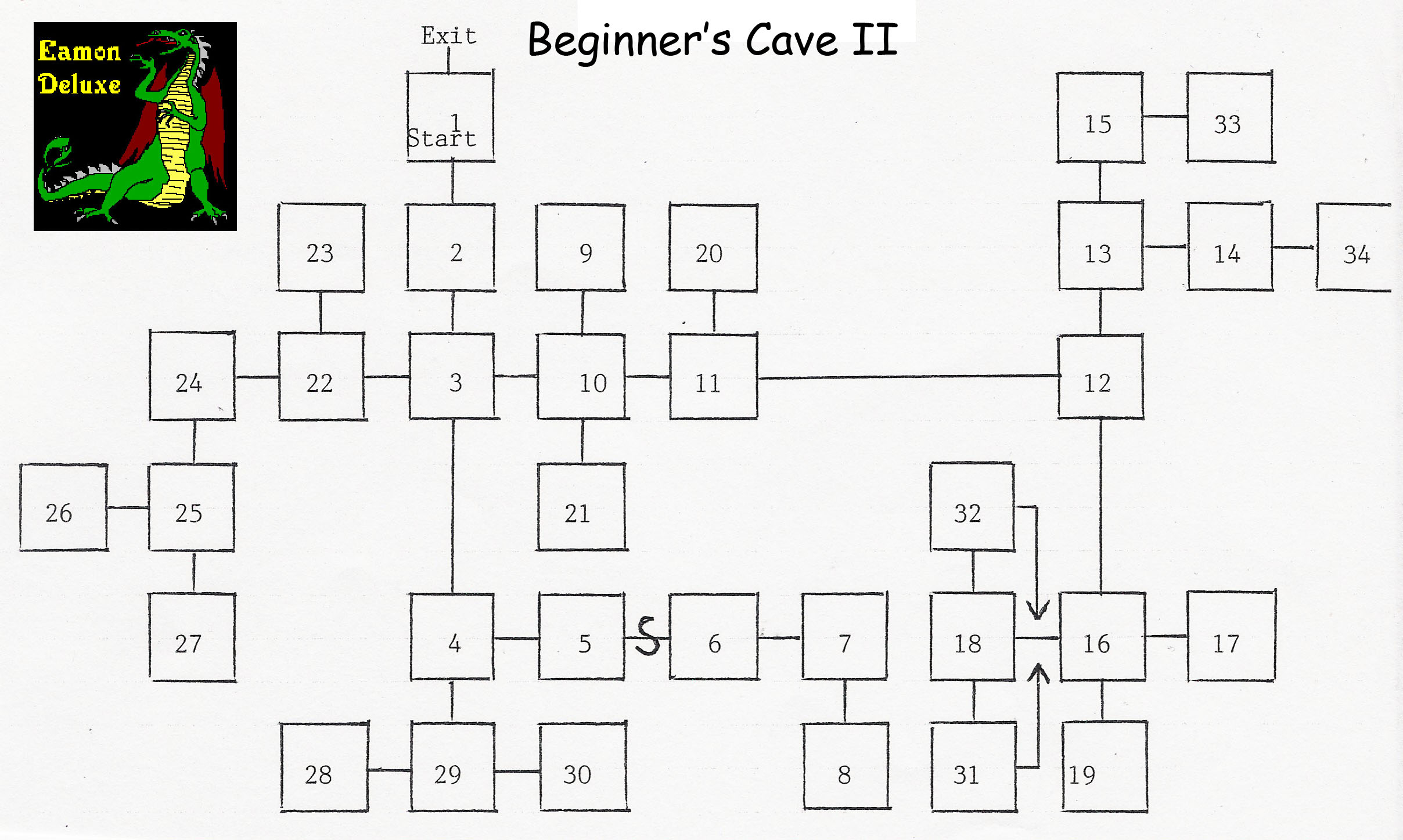 Eamon 186 - Beginners Cave Ii — maps