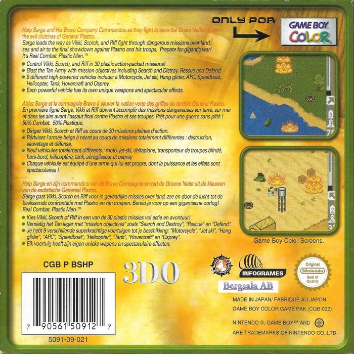 Army Men - Sarge's Heroes 2 — box-2D-back (US)