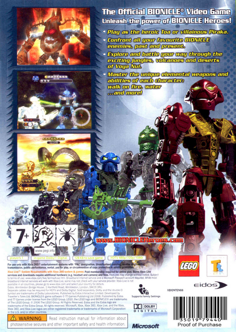 Bionicle Heroes — box-2D-back (EU)