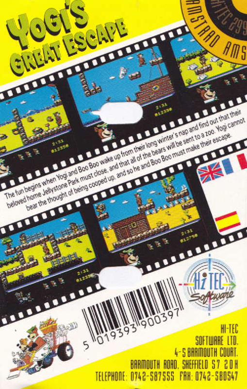 Yogi's Great Escape — box-2D-back (EU)