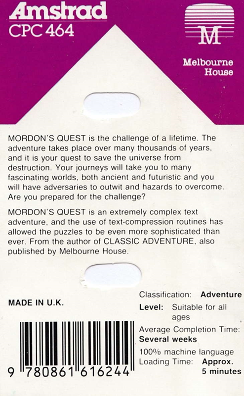 Mordon's Quest — box-2D-back (EU)