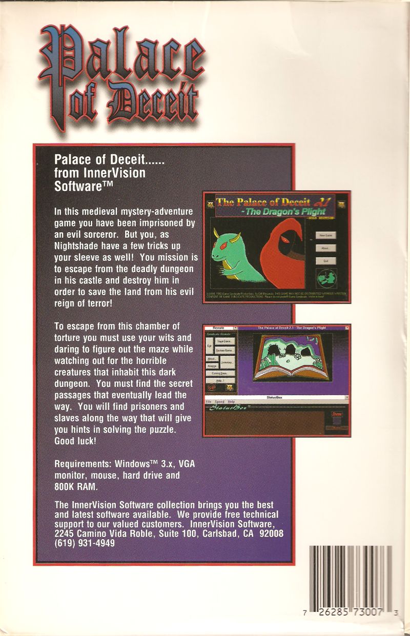 The Palace of Deceit: The Dragon's Plight — box-2D-back (US)
