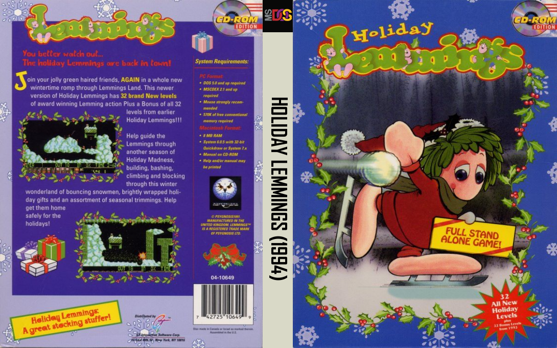 Christmas Lemmings — box-texture (US)