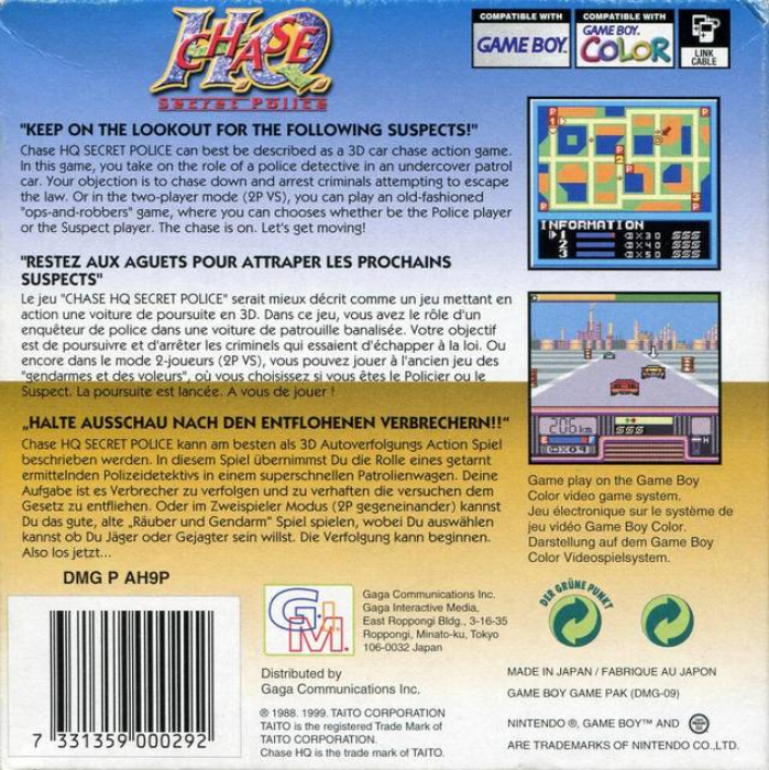 Chase H.q. - Secret Police — box-2D-back (EU)
