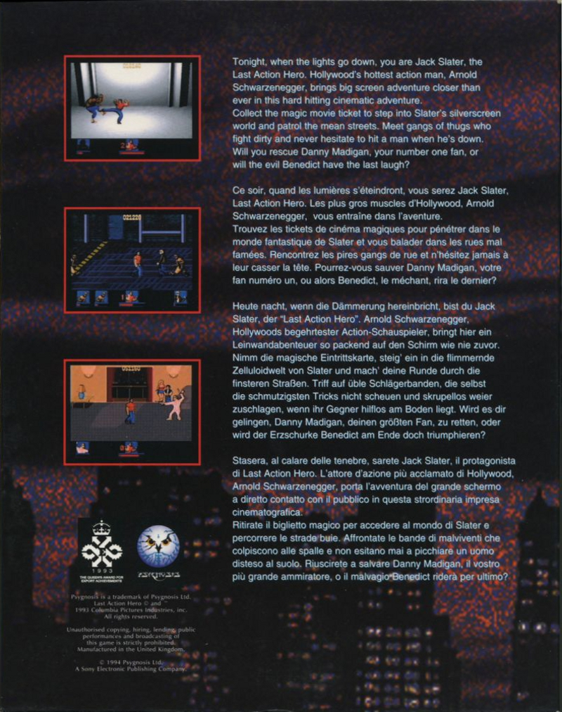 Last Action Hero — box-2D-back (EU)