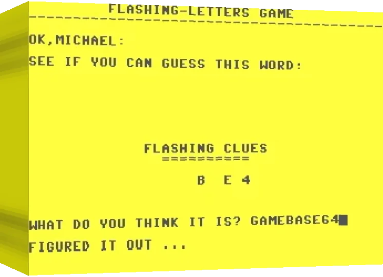 Flashing-Letters Game — box-3D (WOR)