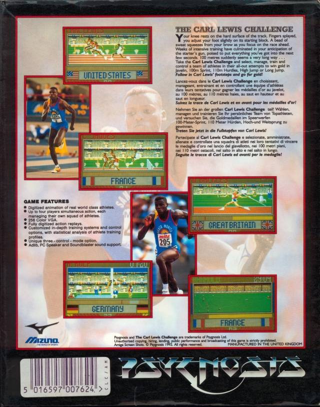 Carl Lewis Challenge, The — box-2D-back (EU)