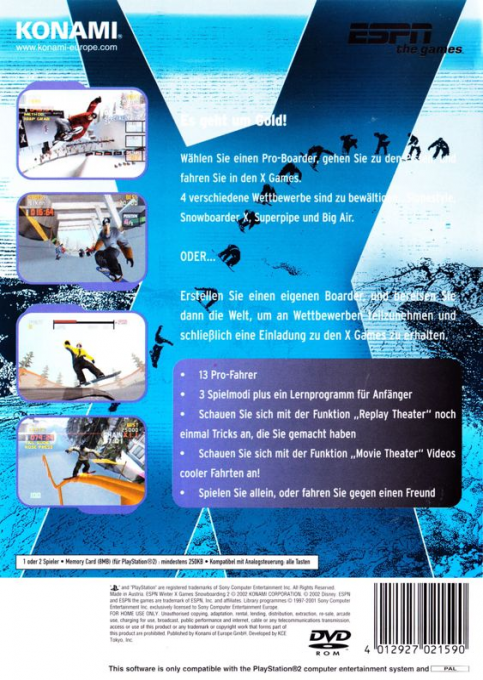 ESPN Winter X Games Snowboarding 2002 — box-2D-back (DE)