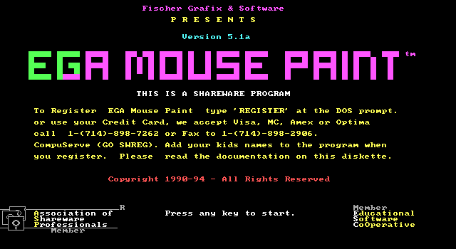 EGA Mouse Paint box art