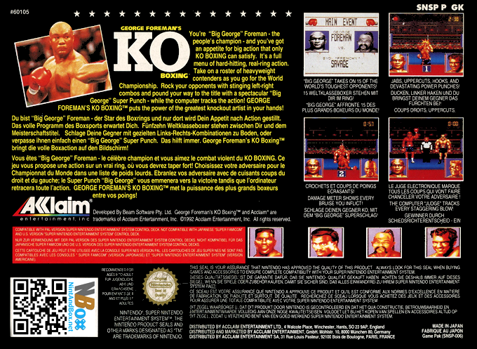 Georges Foreman's Ko Boxing — box-2D-back (EU)