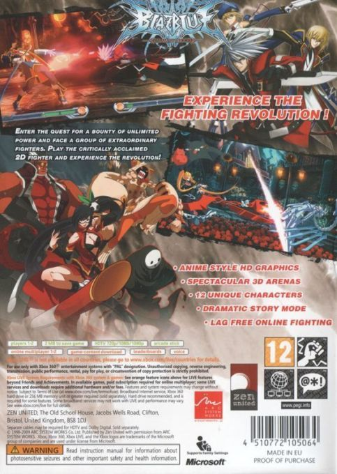 BlazBlue - Calamity Trigger — box-2D-back (EU)