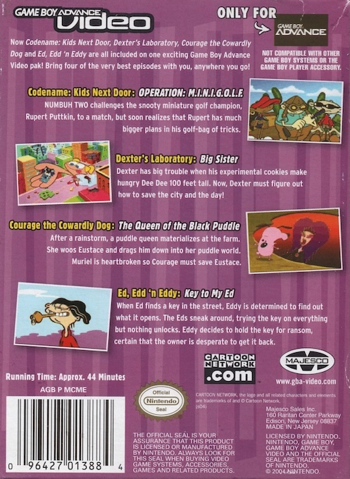 Game Boy Advance Video - Cartoon Network Collection - Limited Edition — box-2D-back (CUS)