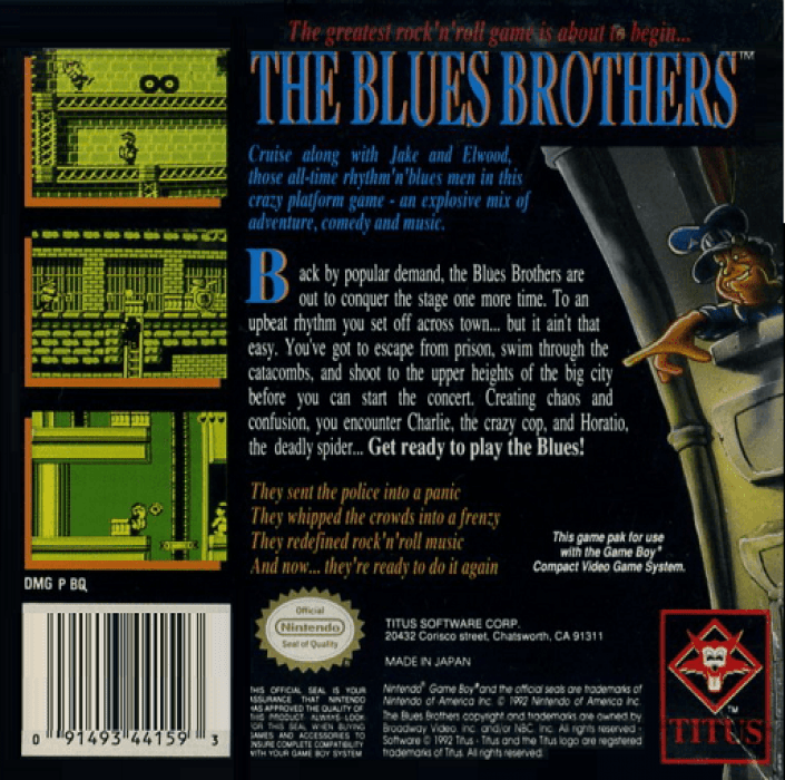 Blues Brothers, The — box-2D-back (US)