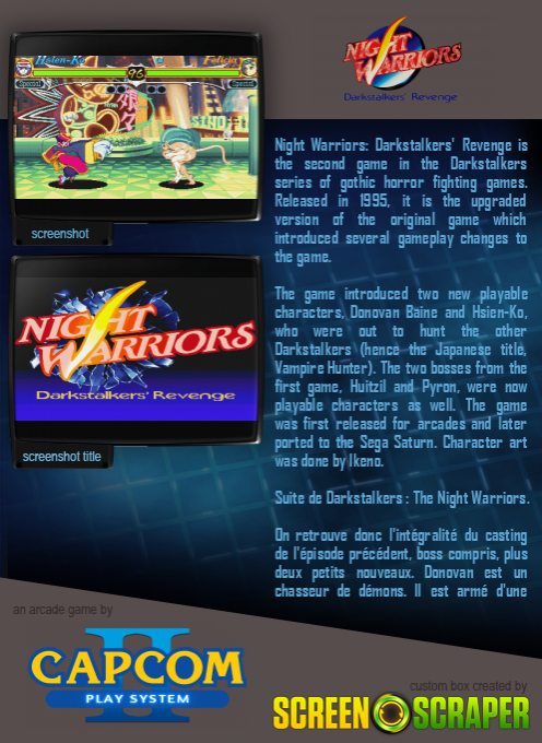 Night Warriors: Darkstalkers' Revenge — box-2D-back (SS)