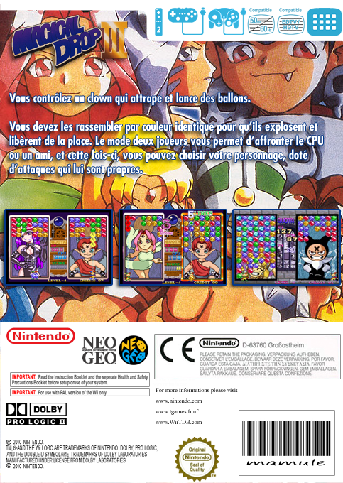 Magical Drop 3 — box-2D-back (FR)