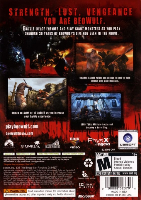 Beowulf - The Game — box-2D-back (US)