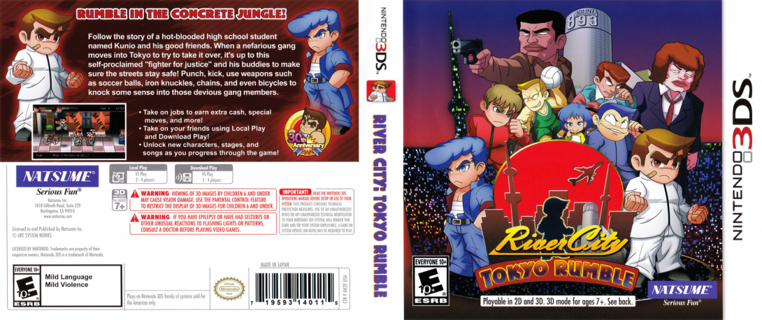 River City: Tokyo Rumble — box-texture (US)