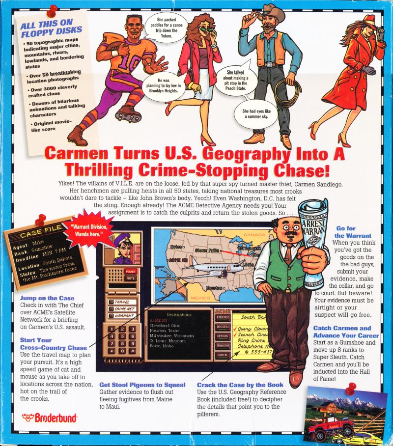 Where in the U.S.A. Is Carmen Sandiego? Deluxe — box-2D-back (WOR)