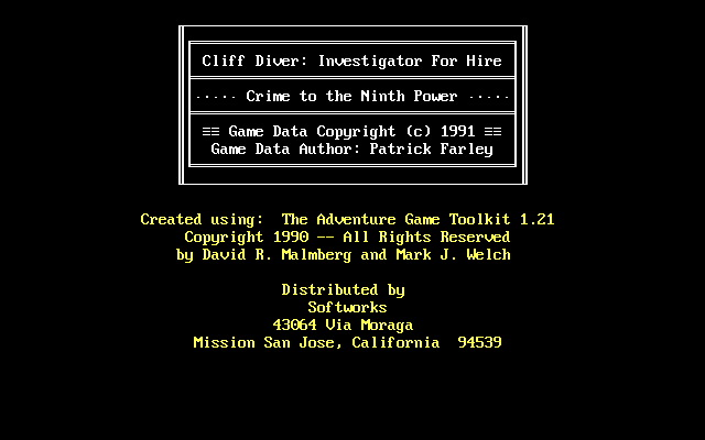 Cliff Diver: Investigator For Hire box art