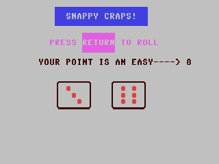 Snappy Craps — ss (WOR)