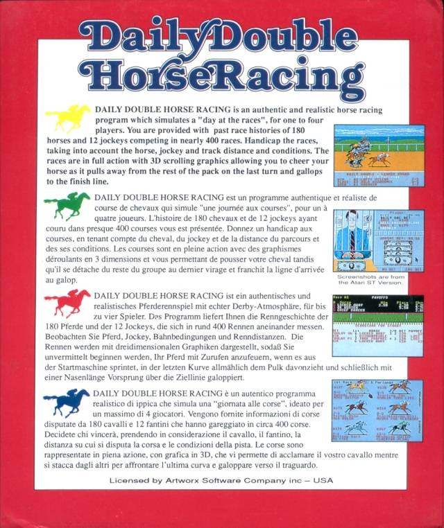 Daily Double Horse Racing — box-2D-back (EU)