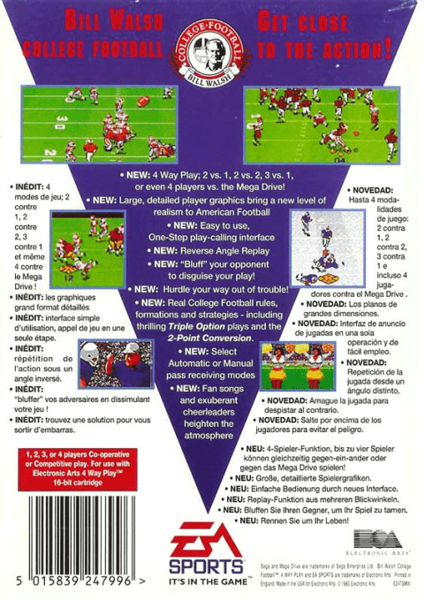 Bill Walsh College Football — box-2D-back (EU)