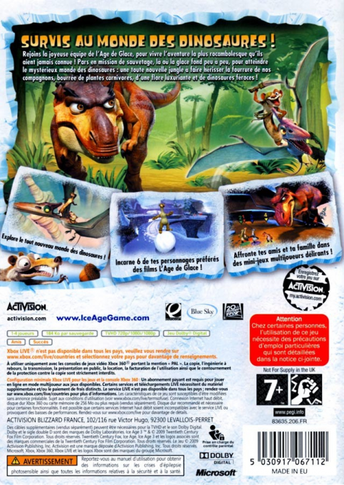 Ice Age - Dawn of the Dinosaurs — box-2D-back (FR)