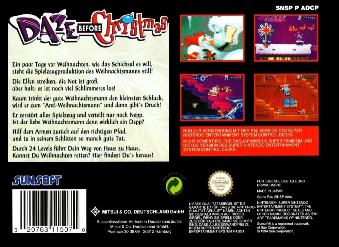 Daze Before Christmas — box-2D-back (EU)