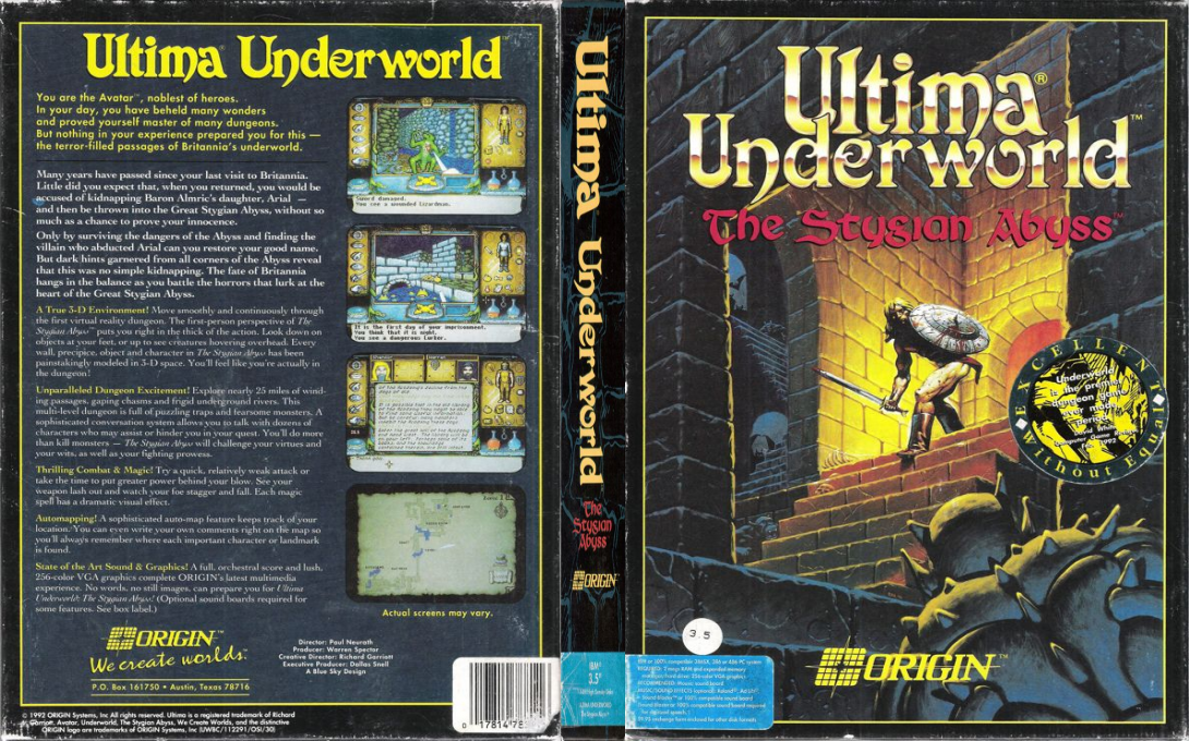 Ultima Underworld - The Stygian Abyss — box-texture (US)