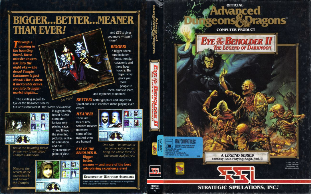 Eye Of The Beholder 2 - The Legend Of Darkmoon — box-texture (US)