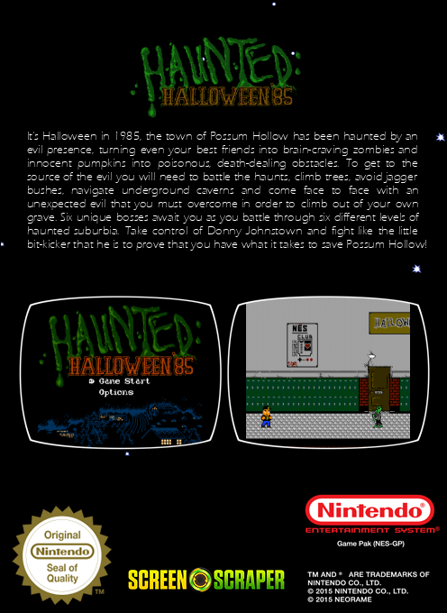 Haunted - Halloween '85 — box-2D-back (SS)