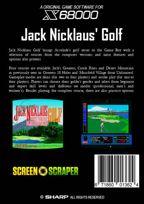 Jack Nicklaus' Golf — box-2D-back (SS)