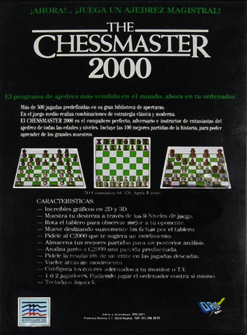 Chessmaster 2000, The — box-2D-back (SP)