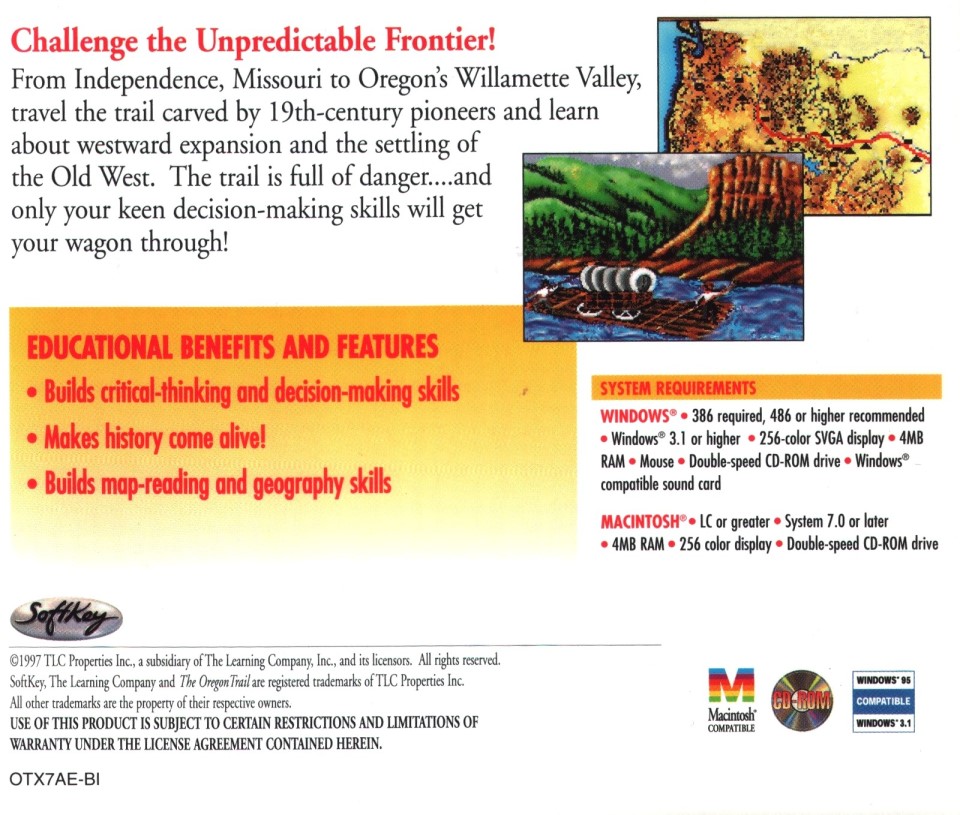 The Oregon Trail — box-2D-back (WOR)