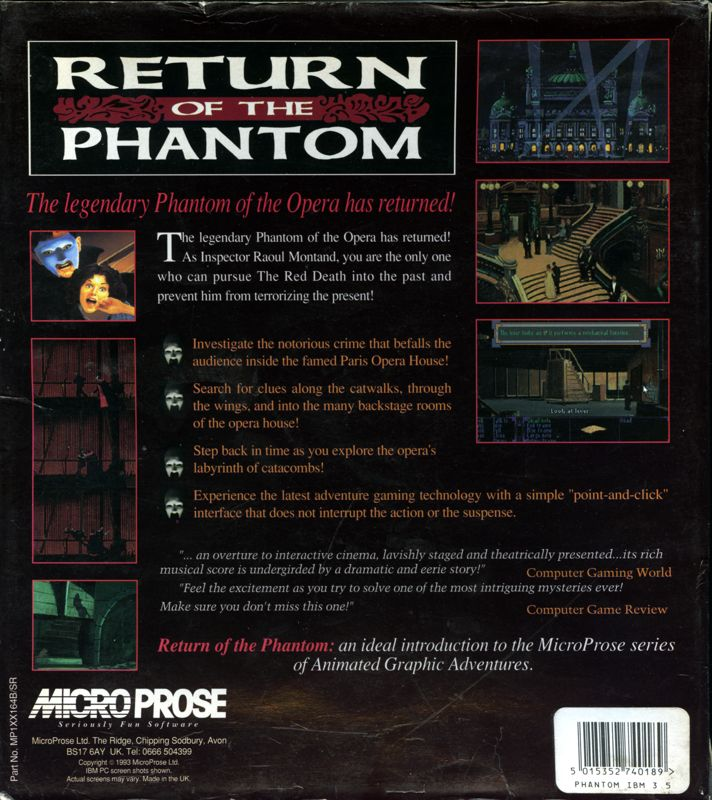 Return Of The Phantom — box-2D-back (EU)