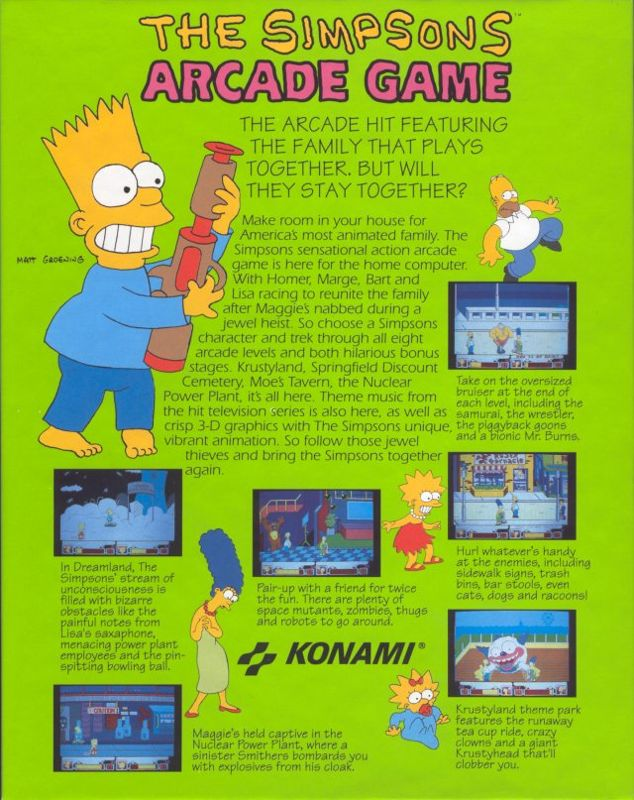 Simpsons Arcade Game, The — box-2D-back (US)