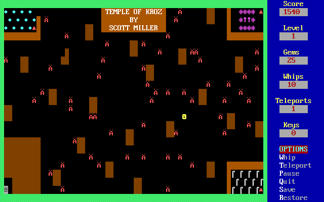 Temple of Kroz — ss (WOR)