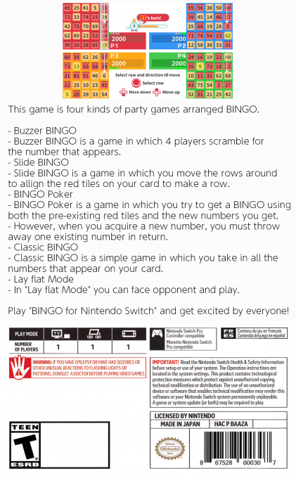 Bingo For Nintendo Switch — box-2D-back (US)