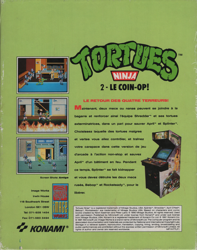 Teenage Mutant Hero Turtles - The Coin-Op! — box-2D-back (FR)